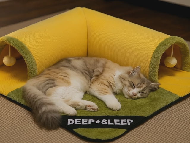 Mini tunnel avec tapis pour chat