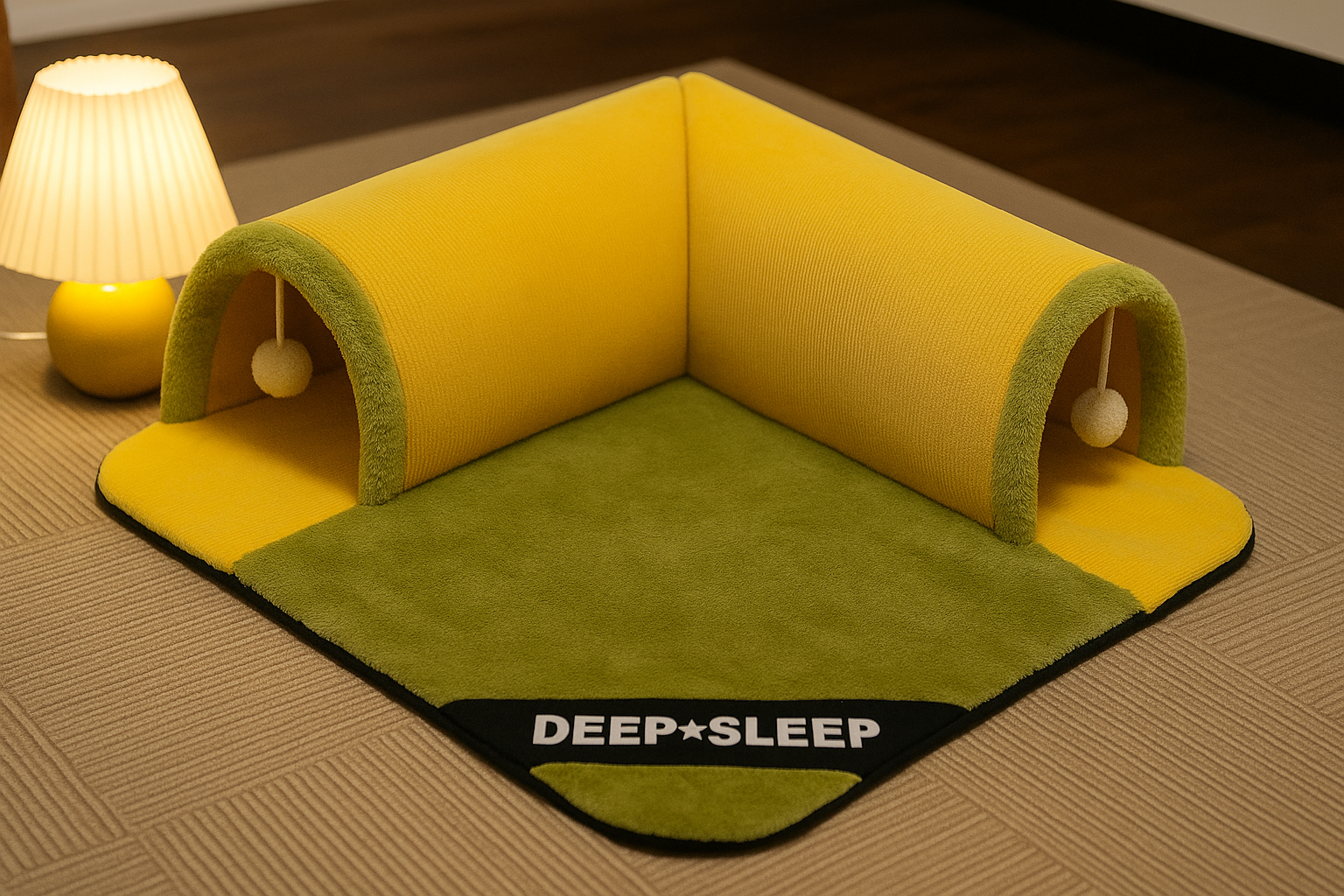 Mini tunnel avec tapis pour chat